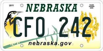 NE license plate CFO242