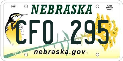 NE license plate CFO295