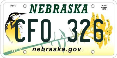 NE license plate CFO326