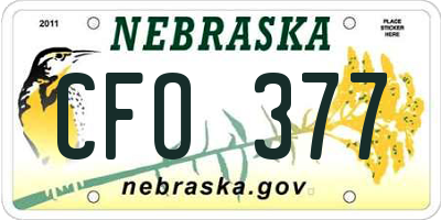 NE license plate CFO377