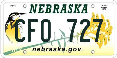 NE license plate CFO727