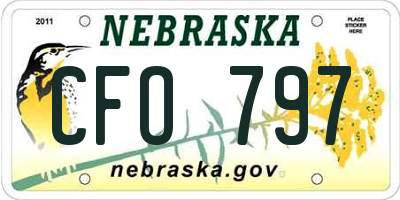 NE license plate CFO797