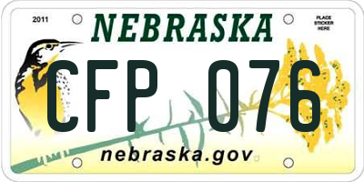 NE license plate CFP076