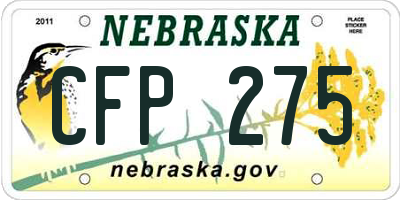 NE license plate CFP275