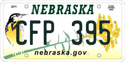 NE license plate CFP395