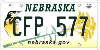 NE license plate CFP577