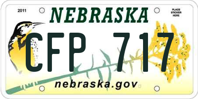 NE license plate CFP717