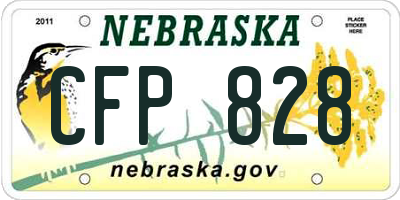 NE license plate CFP828
