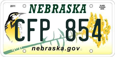 NE license plate CFP854