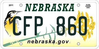 NE license plate CFP860