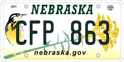NE license plate CFP863