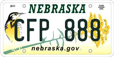 NE license plate CFP888