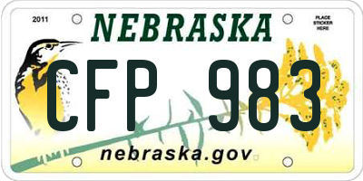 NE license plate CFP983