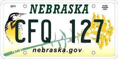 NE license plate CFQ127