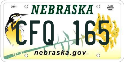 NE license plate CFQ165