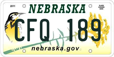 NE license plate CFQ189
