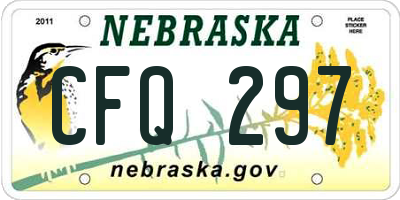 NE license plate CFQ297