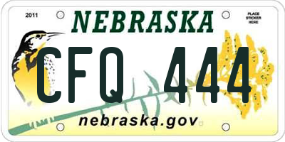 NE license plate CFQ444