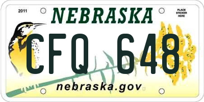 NE license plate CFQ648