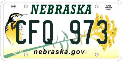 NE license plate CFQ973