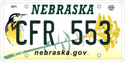 NE license plate CFR553