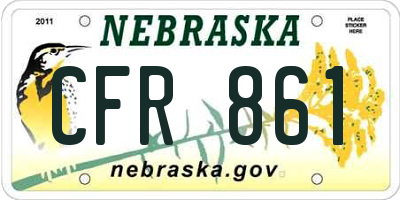 NE license plate CFR861