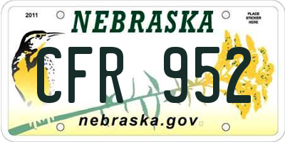 NE license plate CFR952
