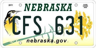 NE license plate CFS631