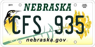 NE license plate CFS935