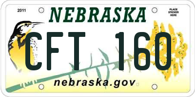 NE license plate CFT160