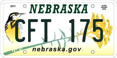 NE license plate CFT175