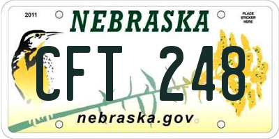 NE license plate CFT248