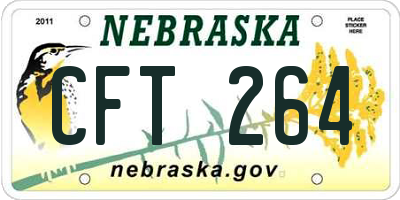 NE license plate CFT264