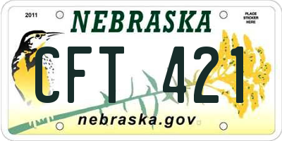 NE license plate CFT421