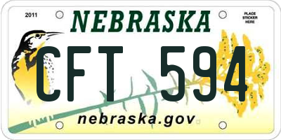 NE license plate CFT594