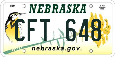 NE license plate CFT648