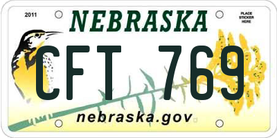 NE license plate CFT769