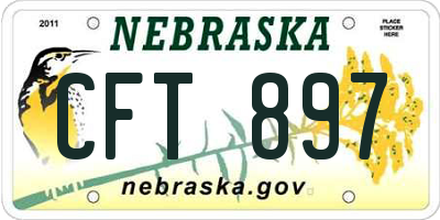 NE license plate CFT897