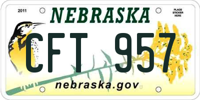 NE license plate CFT957