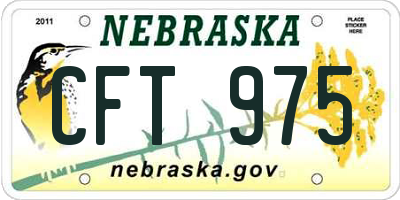 NE license plate CFT975