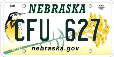NE license plate CFU627