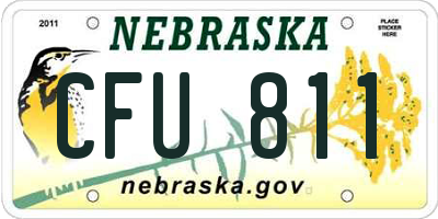 NE license plate CFU811