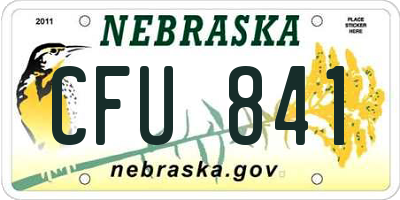 NE license plate CFU841