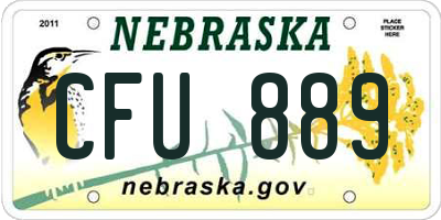 NE license plate CFU889