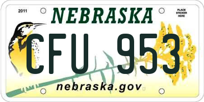 NE license plate CFU953