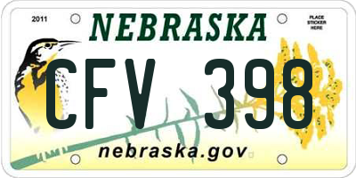 NE license plate CFV398