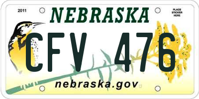 NE license plate CFV476