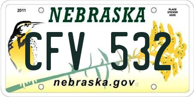 NE license plate CFV532