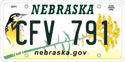 NE license plate CFV791