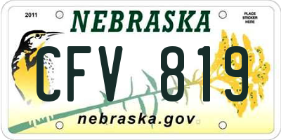 NE license plate CFV819
